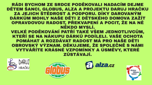 Poděkování za vánoční dárky 